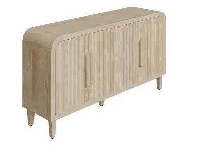 4-Door Sideboard With Curved Edge Low-poly 3D model purchase