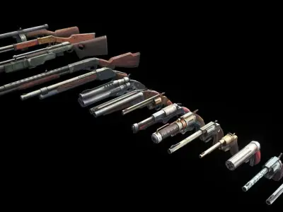 West Gun Pack Weapons Low-poly 3D model