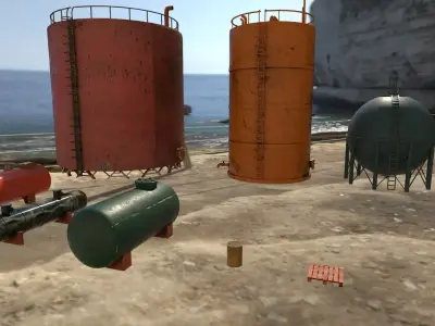 Industrial Tank And Pipes for Unreal Engine And Unity Game Ready Low-poly 3D model