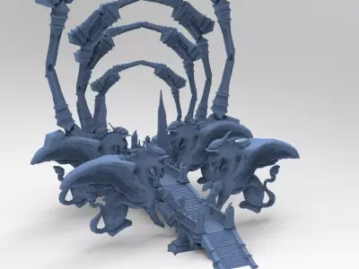 Arch Perseus Medusa Bridge Horse  3D model