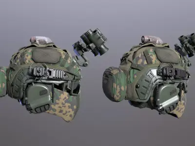 Tactical Helmet Low-poly 3D model