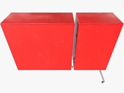 Fire Extinguisher Box Low-poly 3D model