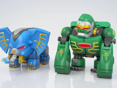 WILD ZORDS - GaoElephant - GaoKong Free low-poly 3D model