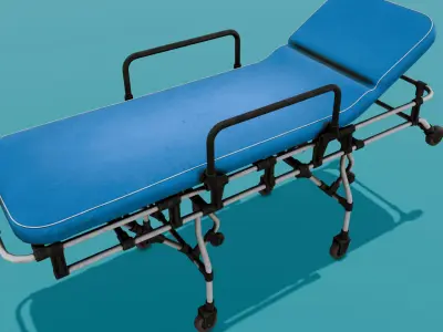 Hospital Stretcher Bed  Low-poly 3D model