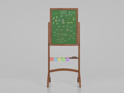 Compact Tall Duo - Customizable Double-Sided Chalkboards 3D model