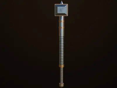 Battle Hammer 11 All PBR Unity UE Textures Included Low-poly 3D model