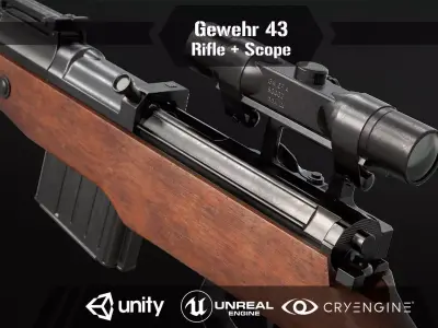 Gewehr 43 Low-poly 3D model