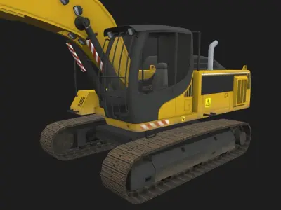 Excavator R Low-poly 3D model