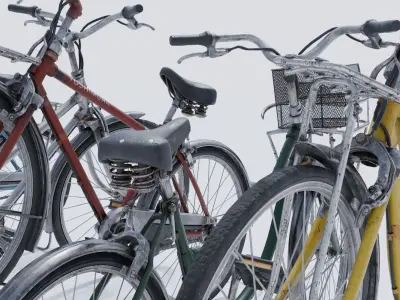 Old Bikes asset pack Low-poly 3D model
