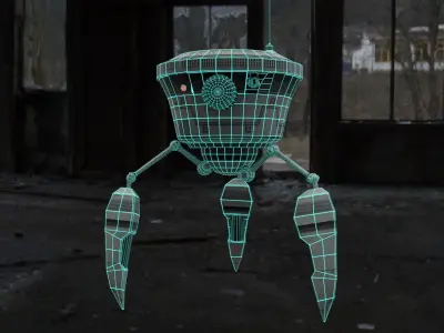 Little watchdog robot Free low-poly 3D model
