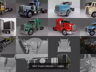 Semi Trucks Collection 3D Model Pack