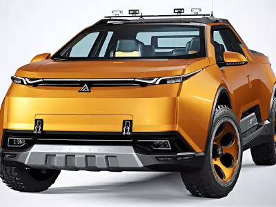Futuristic Pickup Truck 3D model