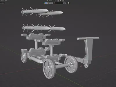 Ballistic Missile Cart Free low-poly 3D model