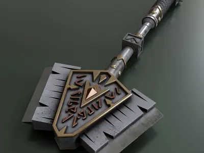 Fantasy style combat weapon B2 Low-poly 3D model