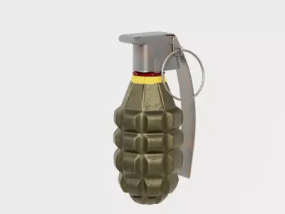 WWII Hand Grenade Low-poly 3D model