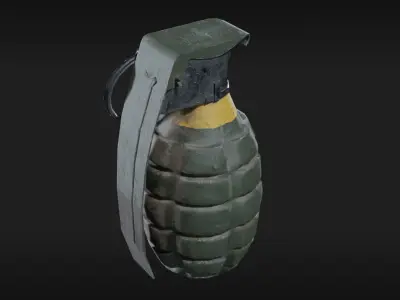 MK2 Grenade game asset Low-poly 3D model