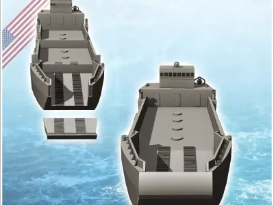 LCM-8 variant transport river boat - Modern WW2 WW1 World War Di 3D print model