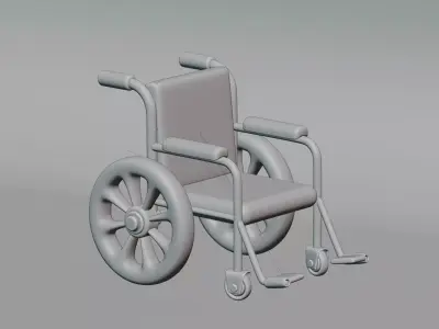 Cartoon Wheelchair Low-poly 3D model