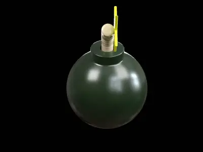 3D Bomb Game asset Cartoon Low-poly 3D model