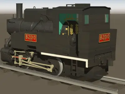 Japan RailWay B20 steam locomotive WW2 3D model