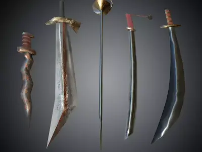 MU Online Lowpoly Swords pack 1 Low-poly 3D model