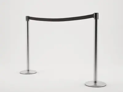 Queue Barriers stanchion 3D model
