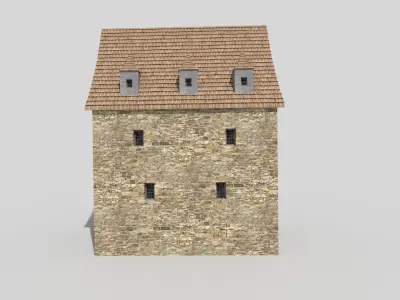 medieval building Low-poly 3D model