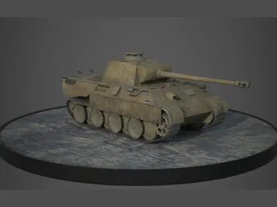 World War II - Panther Panzer V - Game Ready - PBR Low-poly 3D model