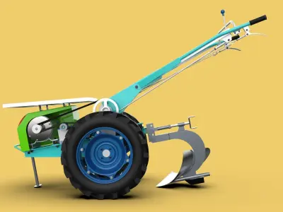 ELECTRIC WALKING HAND TRACTOR AGRICULTURE FARM 3D model