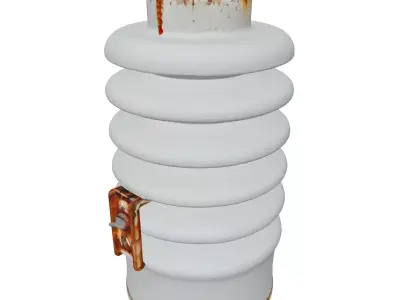 Worn Electrical Power Line Insulator Low-poly 3D model