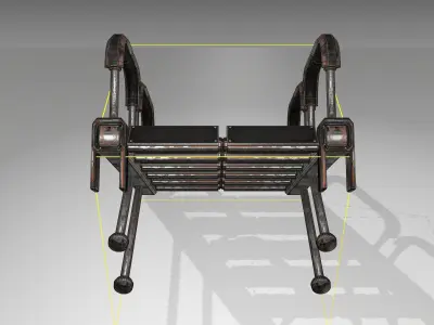 Futuristic Stairs - 25 - Rusty Textures Low-poly 3D model