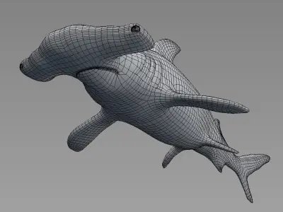 Hammerhead Shark Low-poly 3D model 5
