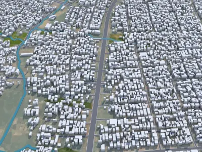 Kaduna Nigeria 25km Low-poly 3D model