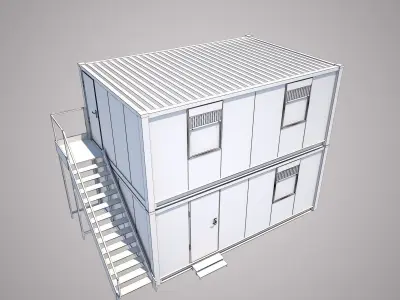 Two Story Site Cabin 3D model
