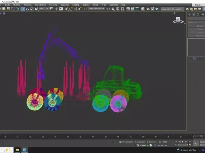 Harvester Forestry Ponsse Buffalo Simplified Low-poly 3D model