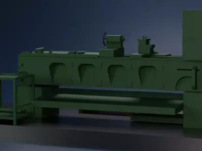 Industrial Lathe Machine High Quality 3D Model Low-poly 3D model