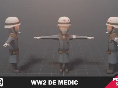 WW2 DE Medic Low-poly 3D model