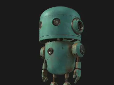 Rusty Robot 11 Low-poly 3D model