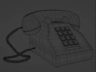 Retro Red Phone 3D model