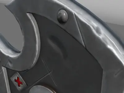 Stylized Steel Heater Shield Low-poly 3D model
