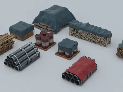 Warehouse - Stored Game Ready PBR Assets Low-poly 3D model