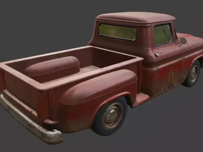 Vintage Rusty Pickup Truck 3D Model 3D model 3