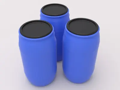 Round Plastic Barrel 01 3D model