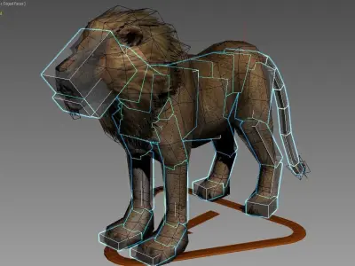 Male Lion Low-poly 3D model