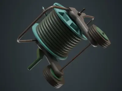 Hose Cart 1B Low-poly 3D model