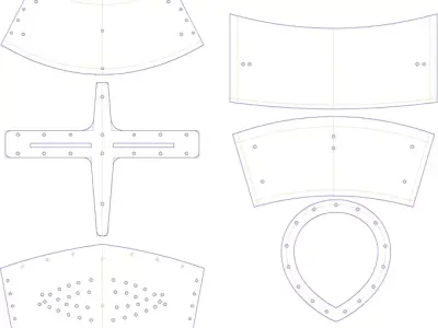 WG 7051 - Topfhelm von Dargen - DXF Armor Pattern Low-poly 3D model