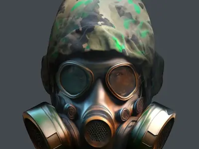 Helmet 3d model military combat Military Low-poly  Low-poly 3D model 7