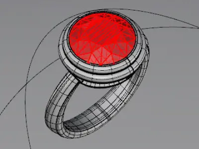 Anello sweep1 con castone e traforo laterale Free 3D model