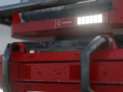 red sci-fi Cargo Delivery floor robot Drone Low-poly 3D model