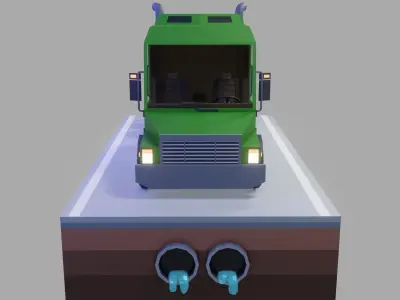 low poly truck semi Low-poly 3D model from CGTrader